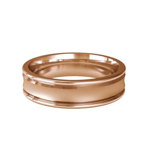 Patterned Designer Rose Gold Wedding Ring - Caresse